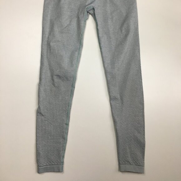 GYMSHARK Marled Light Gray/Green'ish Perforated Butt Enhance Pull On Leggings - Picture 4 of 10